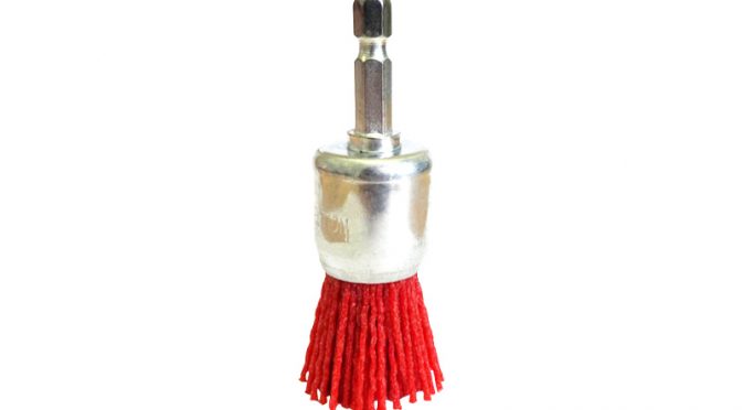 Josco 25mm Spindle-Mounted Crimped Abrasive Nylon Cup Brush