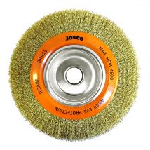 Josco 200mm x 28mm Multi-Bore Crimped Brass Wheel Brush